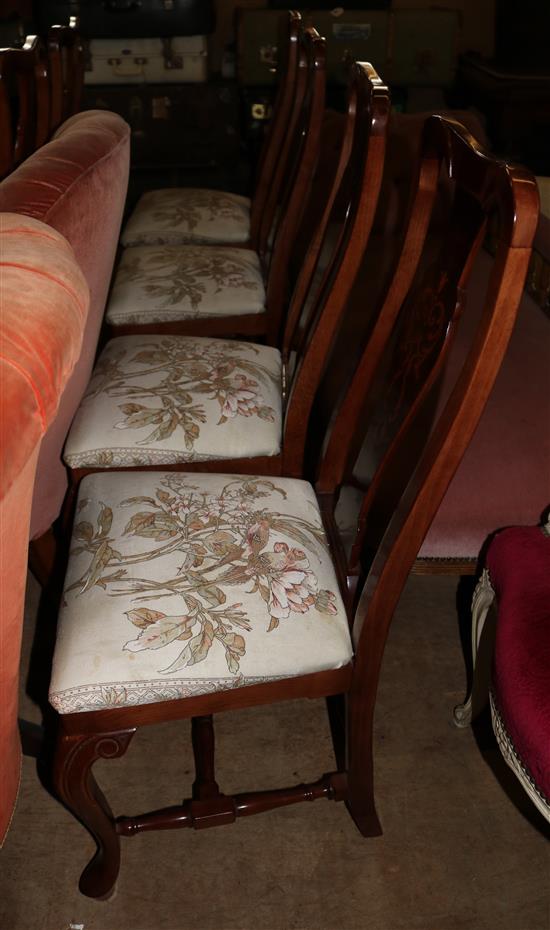 Set of six George I style dining chairs